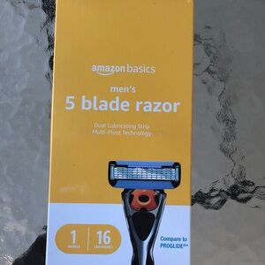 Amazon Essentials Men's 5 Blade Razor - Yellow and Black